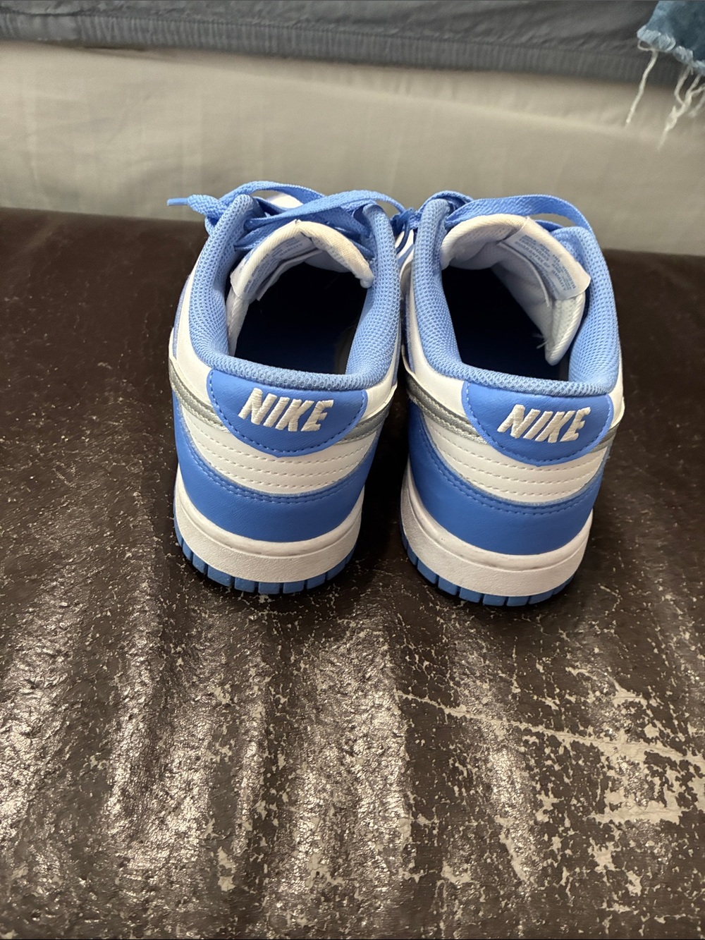 Nike Dunks  White and Light Blue and silver - Picture 4 of 4